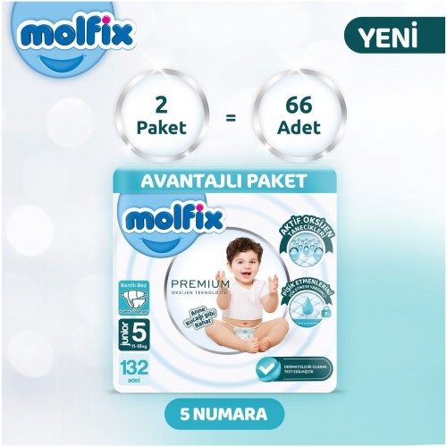 Molfix Premium Avantajlı Paket 5 No 66 lı x 2 Adet