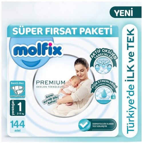 Molfix Premium Fırsat Paketi 1 No 72 li x 2 Adet