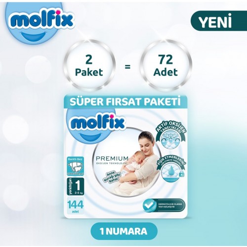 Molfix Premium Fırsat Paketi 1 No 72 li x 2 Adet