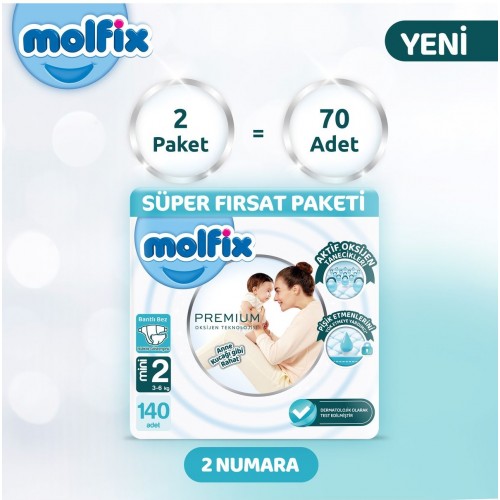 Molfix Premium Fırsat Paketi 2 No 70 li x 2 Adet