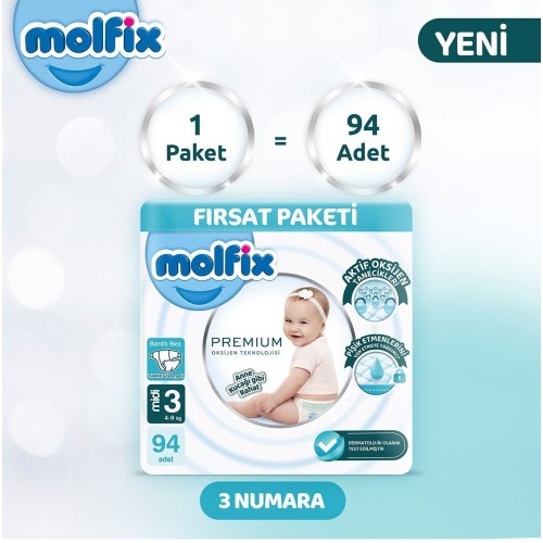 Molfix Premium Ultra Fırsat Paketi 3 No 94 lü