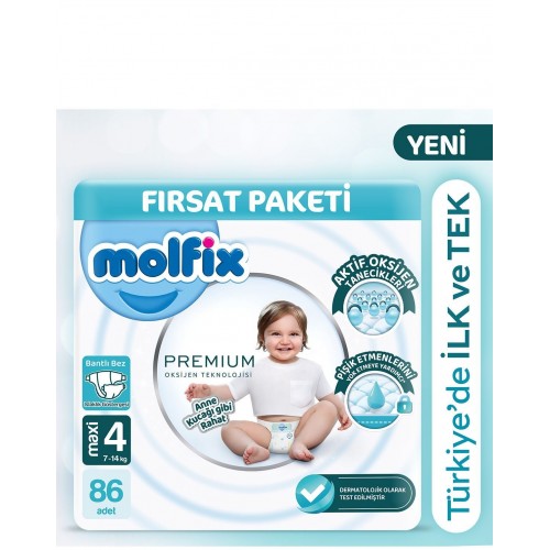 Molfix Premium Ultra Fırsat Paketi 4 No 86 lı