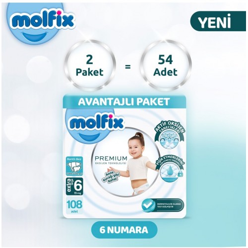 Molfix Premium Ultra Fırsat Paketi 6 No 54 lü x 2 Adet