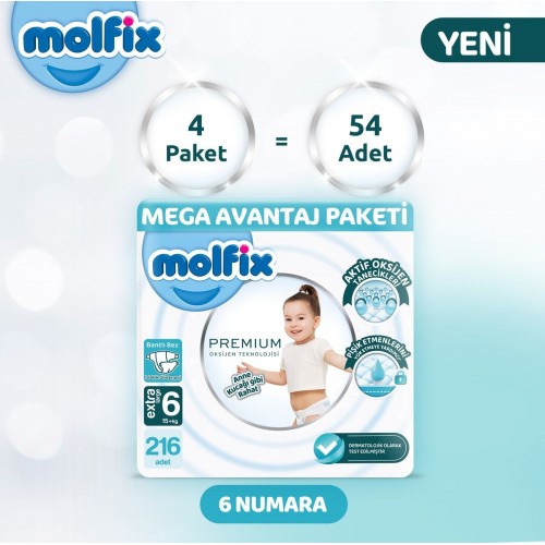 Molfix Premium Ultra Fırsat Paketi 6 No 54 lü x 4 Adet