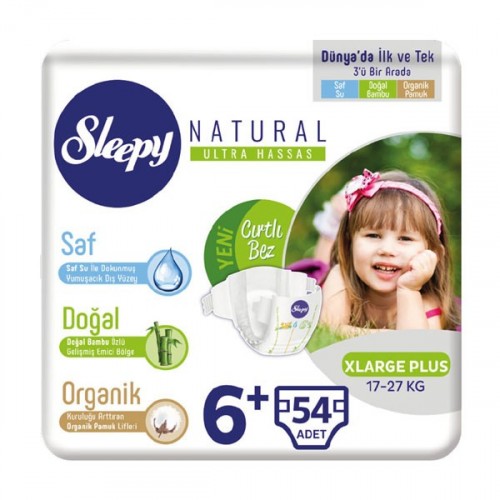 Sleepy Natural Bebek Bezi X Large Plus 6+ No 18 li x 3 Adet