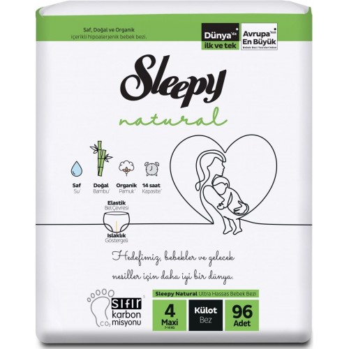 Sleepy Natural Jumbo Külot Bebek Bezi Maxi 4 Numara 96 Adet