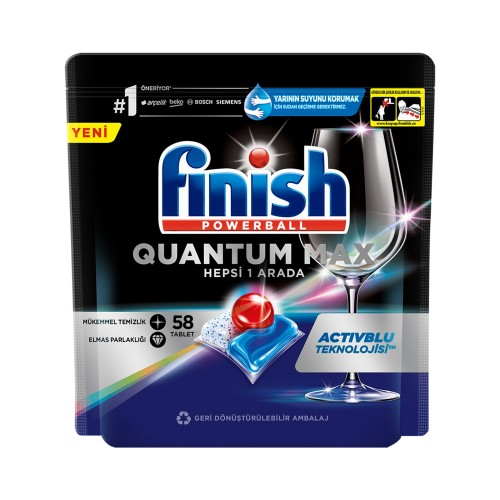 Finish Quantum Max Bulaşık Makinesi Deterjanı 58 Kapsül